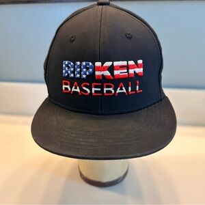 RIPKEN Baseball Hat XS Black Red White Blue lettering American flag